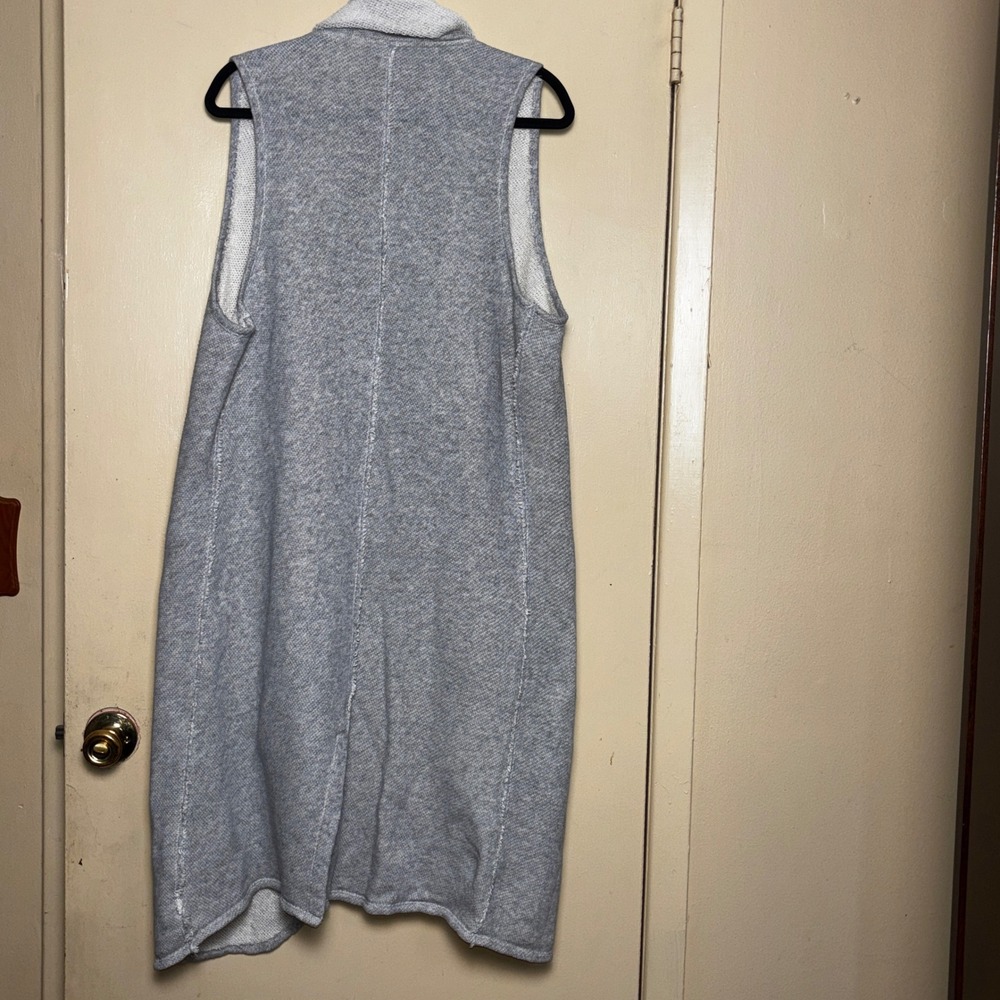 Free People Cardigan Vest Women P/S Gray We The Free Waterfall Drape Sleeveless - Picture 2 of 11